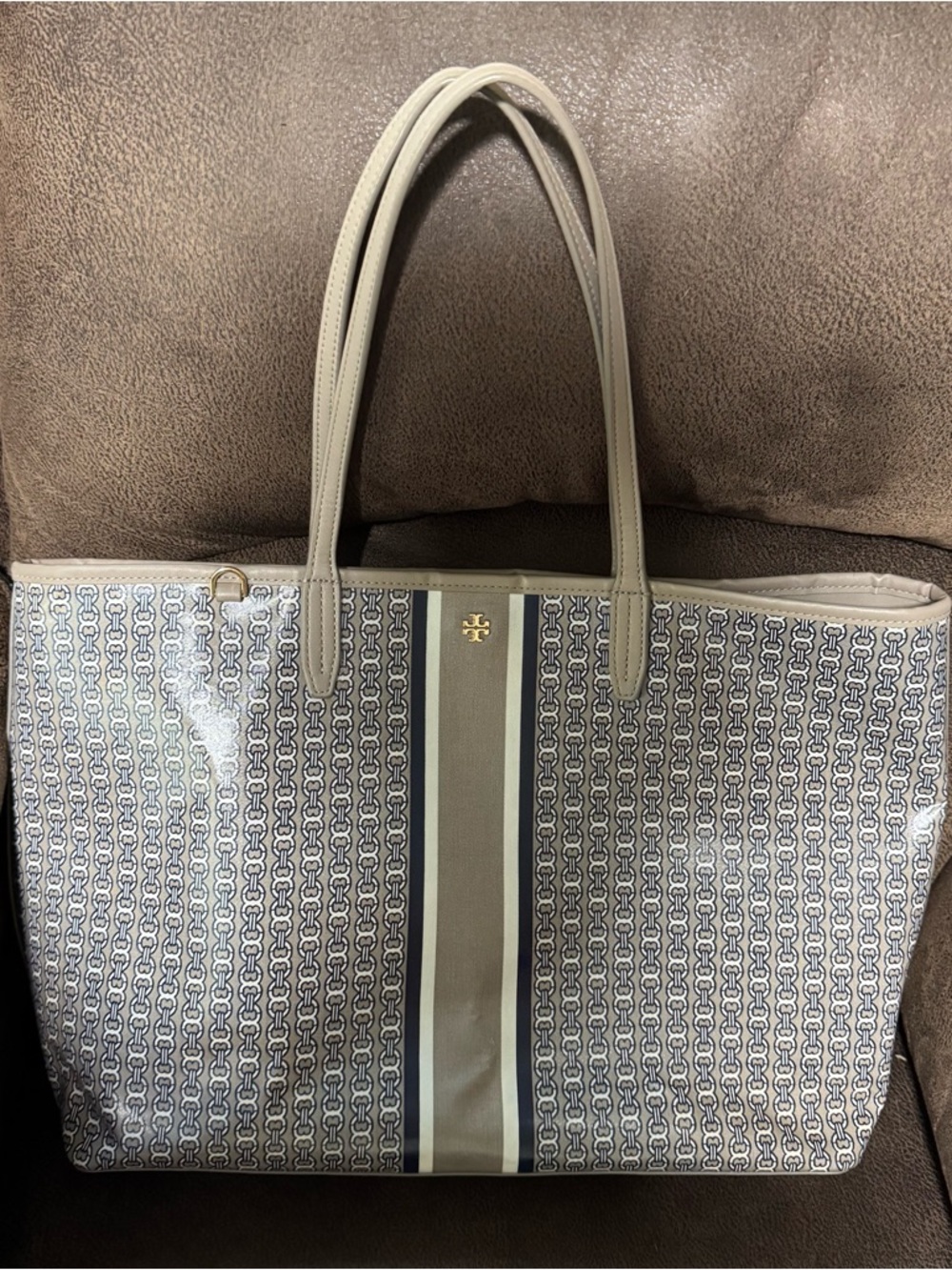 Tory Burch Gemini Tote in French Grey